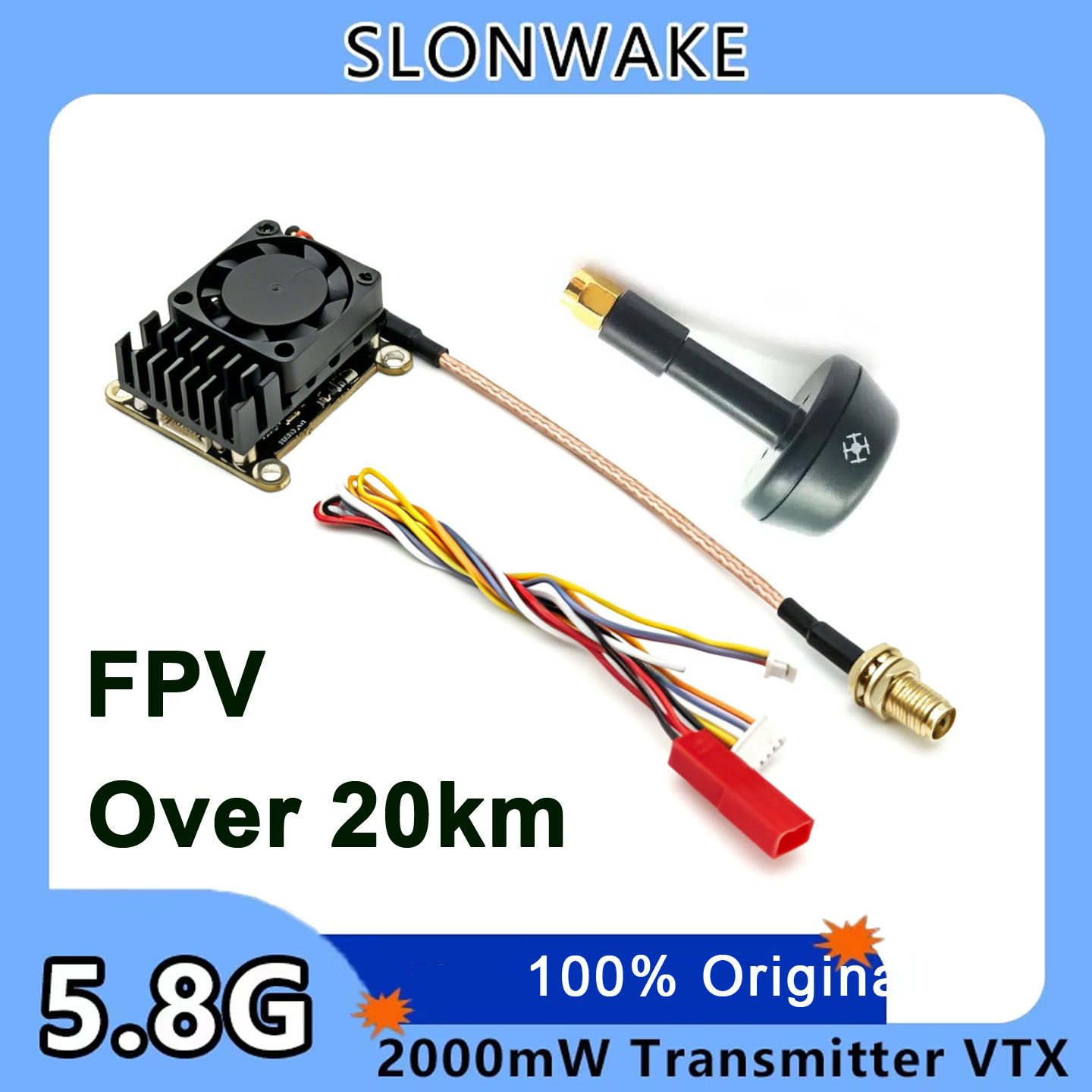 Drone Transmitter - Yeni yükseltme 5.8Ghz 2W ayarlanabilir FPV