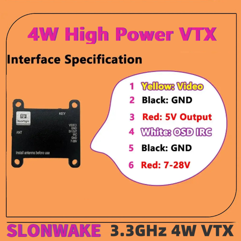 SLONWAKE FPV 3.3G 16CH 4000mW  - Drone Transmitter incelemesi ve fiyatı